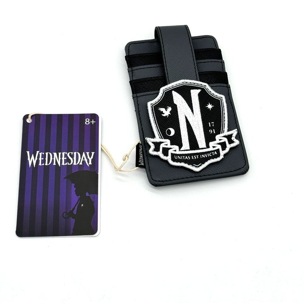 Loungefly Wednesday Addams Family Nevermore Uniform Card Holder NEW